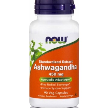 ASHWAGANDHA EXTRACT (ΕΚΧΥΛΙΣΜΑ ASHWAGANDHA) NOW FOODS 450mg 90vcaps ΑΓΧΟΣ