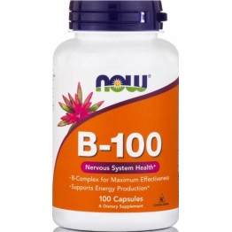 VITAMIN B-100 COMPLEX (ΣΥΜΠΛΕΓΜΑ ΒΙΤΑΜΙΝΩΝ Β) NOW FOODS 100caps ΒΙΤΑΜΙΝΗ Β