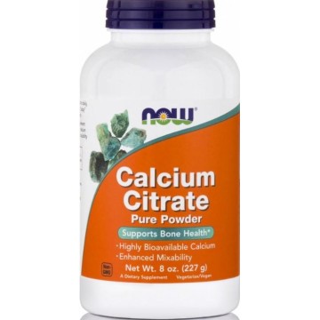CALCIUM CITRATE 100% Pure Powder (ΚΙΤΡΙΚΟ ΑΣΒΕΣΤΙΟ ΣΕ ΣΚΟΝΗ) NOW FOODS 226.7gr ΟΣΤΕΟΠΟΡΩΣΗ