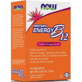 VITAMIN B-12 INSTANT ENERGY (ΒΙΤΑΜΙΝ B-12 ΣΕ ΦΑΚΕΛΑΚΙΑ) NOW FOODS 75packets ΒΙΤΑΜΙΝΗ Β