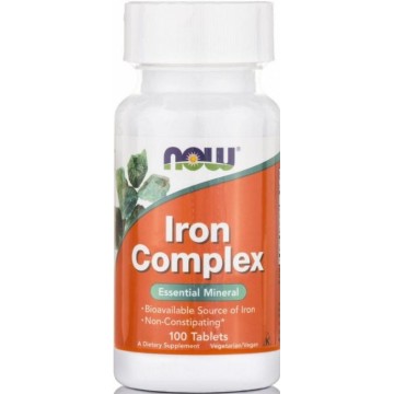 IRON COMPLEX (ΕΝΙΣΧΥΜΕΝΗ ΦΟΡΜΟΥΛΑ ΣΙΔΗΡΟΥ) NOW FOODS 100tabs ΑΝΑΙΜΙΑ