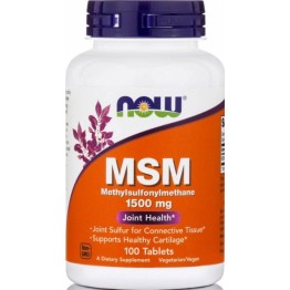 MSM (ΟΡΓΑΝΙΚΟ ΘΕΙΟ) NOW FOODS 1500mg 100tabs ΑΡΘΡΙΤΙΔΑ - ΟΣΤΕΟΑΡΘΡΙΤΙΔΑ