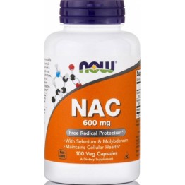 NAC (N-Acetyl Cysteine) - (Ν-ΑΚΕΤΥΛΟ-ΚΥΣΤΕΪΝΗ) NOW FOODS 600mg 100vcaps ΑΠΟΤΟΞΙΝΩΣΗ ΗΠΑΤΟΣ