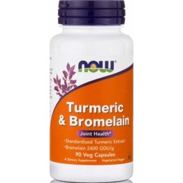 TURMERIC & BROMELAIN 2400GDU 300mg/150mg (ΣΥΝΔΥΑΣΜΟΣ ΠΟΥ ΒΟΗΘΑ ΣΤΗΝ ΥΠΟΣΤΗΡΙΞΗ ΜΙΑΣ ΥΓΙΟΥΣ ΦΛΕΓΜΟΝΩΔΟΥΣ ΑΝΤΙΔΡΑΣΗΣ) NOW FOODS 90vcaps ΑΡΘΡΙΤΙΔΑ - ΟΣΤΕΟΑΡΘΡΙΤΙΔΑ