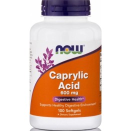 CAPRYLIC ACID (ΚΑΠΡΥΛΙΚΟ ΟΞΥ) NOW FOODS 600mg 100sgels ΚΑΝΤΙΝΤΑ