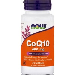 CoQ10 400mg with Vitamin E (ΣΥΝΕΝΖΥΜΟ Q-10 ΕΝΙΣΧΥΜΕΝΟ ΜΕ ΒΙΤΑΜΙΝΗ Ε) NOW FOODS 30sgels ΚΑΡΔΙΑΚΗ ΛΕΙΤΟΥΡΓΙΑ