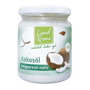 KOKOSÖL-BIO NATIV (ΒΙΟΛΟΓΙΚΟ ΠΑΡΘΕΝΟ ΛΑΔΙ ΚΑΡΥΔΑΣ ΨΥΧΡΗΣ ΕΚΘΛΙΨΗΣ) LAND KRONE 400g ΒΙΟΑΓΡΟΣ