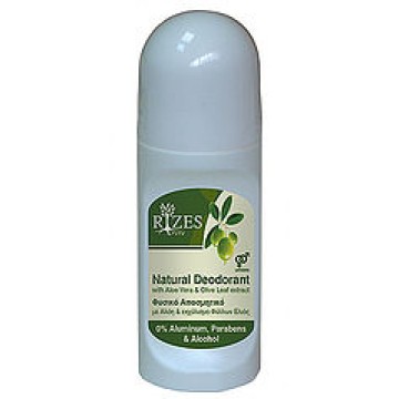 ALOE VERA & OLIVE LEAF EXTRACT DEODORANT ROLL-ON (ΦΥΣΙΚΟ ΑΠΟΣΜΗΤΙΚΟ ROLL-ON ΜΕ ΑΛΟΗ & ΕΚΧΥΛΙΣΜΑ ΦΥΛΛΩΝ ΕΛΙΑΣ) RIZES CRETE 50ml RIZES CRETE