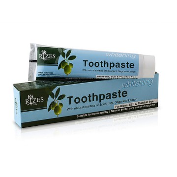 TOOTHPASTE WHITENING (ΟΔΟΝΤΟΚΡΕΜΑ ΜΕ ΦΥΣΙΚΑ ΕΚΧΥΛΙΣΜΑΤΑ ΑΠΟ ΑΓΡΙΑ ΒΟΤΑΝΑ & ΛΕΜΟΝΙ) RIZES CRETE 75ml ΟΔΟΝΤΟΚΡΕΜΕΣ