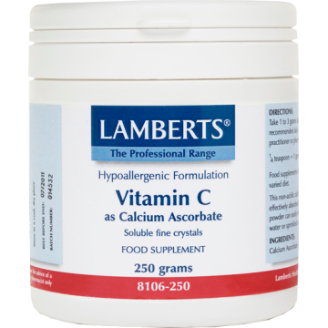 LAMBERTS VITAMIN C CALCIUM ASCORBATE CRYSTALS (ΑΣΚΟΡΒΙΚΟ ΑΣΒΕΣΤΙΟ)  250gr