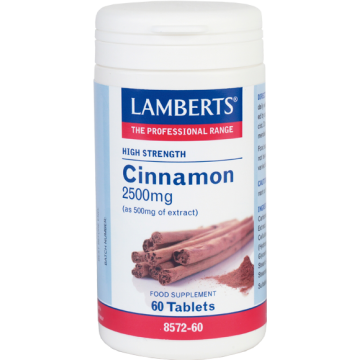 CINNAMON (ΤΙΤΛΟΔΟΤΗΜΕΝΟ ΕΚΧΥΛΙΣΜΑ ΚΑΝΕΛΛΑΣ) LAMBERTS 2500mg 60tabs ΡΥΘΜΙΣΗ ΣΑΚΧΑΡΟΥ