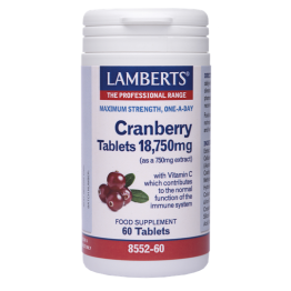 CRANBERRY (ΕΚΧΥΛΙΣΜΑ ΚΡΑΝΜΠΕΡΙ ΣΕ ΤΑΜΠΛΕΤΕΣ) LAMBERTS 18.750mg 60tabs ΟΥΡΟΛΟΙΜΩΞΕΙΣ