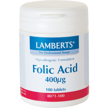 FOLIC ACID (ΦΟΛΙΚΟ ΟΞΥ) LAMBERTS 400mcg 100tabs ΒΙΤΑΜΙΝΗ Β