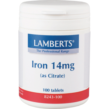 IRON (as CITRATE) - (ΚΙΤΡΙΚΟΣ ΣΙΔΗΡΟΣ) LAMBERTS 14mg 100tabs ΑΝΑΙΜΙΑ