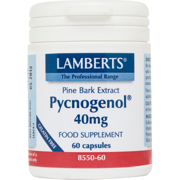 PYCNOGENOL (ΠΥΚΝΟΓΕΝΟΛΗ) LAMBERTS 40mg 60caps ΦΥΣΙΚΑ ΑΝΤΙΦΛΕΓΜΟΝΩΔΗ PYCNOGENOL (ΠΥΚΝΟΓΕΝΟΛΗ) LAMBERTS 40mg 60caps ΦΥΣΙΚΑ ΑΝΤΙΦΛΕΓΜΟΝΩΔΗ