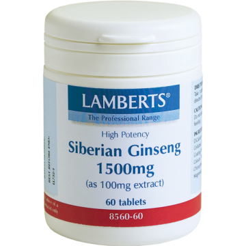 SIBERIAN GINSENG (ΤΙΤΛΟΔΟΤΗΜΕΝΟ ΕΚΧΥΛΙΣΜΑ ΣΙΒΗΡΙΑΝΟΥ ΤΖΙΝΣΕΝΓΚ) LAMBERTS 1500mg 60tabs ΕΝΕΡΓΕΙΑ