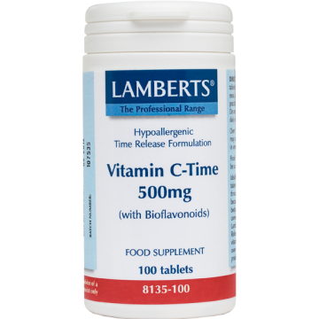 VITAMIN C 500mg TIME RELEASE with BIOFLAVONOIDS (ΒΙΤΑΜΙΝΗ C ΒΑΘΜΙΑΙΑΣ ΑΠΕΛΕΥΘΕΡΩΣΗΣ ΜΕ ΒΙΟΦΛΑΒΟΝΟΕΙΔΗ) LAMBERTS 100tabs ΒΙΤΑΜΙΝΗ C VITAMIN C 500mg TIME RELEASE with BIOFLAVONOIDS (ΒΙΤΑΜΙΝΗ C ΒΑΘΜΙΑΙΑΣ ΑΠΕΛΕΥΘΕΡΩΣΗΣ ΜΕ ΒΙΟΦΛΑΒΟΝΟΕΙΔΗ) LAMBERTS 100tabs ΒΙΤΑΜΙΝΗ C