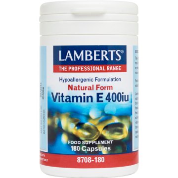LAMBERTS VITAMIN E-400IU NATURAL (ΦΥΣΙΚΗ ΒΙΤΑΜΙΝΗ Ε)  180 caps LAMBERTS VITAMIN E-400IU NATURAL (ΦΥΣΙΚΗ ΒΙΤΑΜΙΝΗ Ε)  180 caps