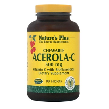 ACEROLA-C COMPLEX CHEWABLE (ΜΑΣΩΜΕΝΗ ΤΑΜΠΛΕΤΑ ΑΠΟ ΣΥΜΠΥΚΝΩΜΕΝΟ ΕΚΧΥΛΙΣΜΑ ΑΣΕΡΟΛΑΣ) NATURE'S PLUS 500mg 90tabs ΒΙΤΑΜΙΝΗ C