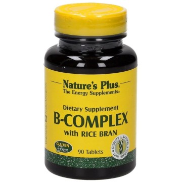 VITAMIN B-COMPLEX with RICE BRAN (ΦΟΡΜΟΥΛΑ ΤΟΥ ΣΥΜΠΛΕΓΜΑΤΟΣ Β ΜΕ ΠΙΤΟΥΡΟ ΡΥΖΙΟΥ) NATURE'S PLUS 90tabs ΒΙΤΑΜΙΝΗ Β