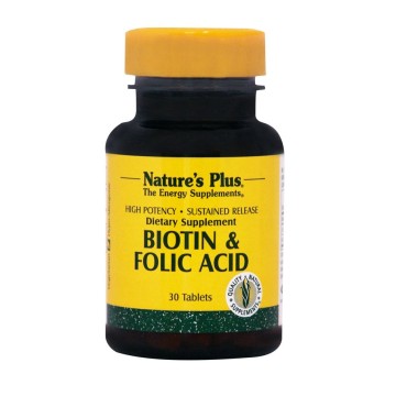 BIOTIN & FOLIC ACID (ΒΙΟΤΙΝΗ & ΦΟΛΙΚΟ ΟΞΥ) NATURE'S PLUS 30tabs ΒΙΤΑΜΙΝΗ Β