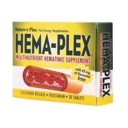 HEMA-PLEX (ΑΙΜΑΤΙΚΗ ΦΟΡΜΟΥΛΑ ΜΕ ΣΙΔΗΡΟ ΚΑΙ ΑΛΛΑ ΜΕΤΑΛΛΑ) NATURE'S PLUS 30tabs ΑΝΑΙΜΙΑ