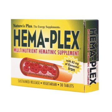 HEMA-PLEX (ΑΙΜΑΤΙΚΗ ΦΟΡΜΟΥΛΑ ΜΕ ΣΙΔΗΡΟ ΚΑΙ ΑΛΛΑ ΜΕΤΑΛΛΑ) NATURE'S PLUS 30tabs ΑΝΑΙΜΙΑ