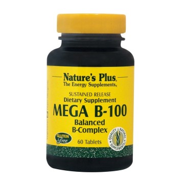 VITAMIN B-COMPLEX (MEGA B-100 BALANCED B-COMPLEX) NATURE'S PLUS 60tabs ΒΙΤΑΜΙΝΗ Β