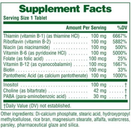 VITAMIN B-COMPLEX (MEGA B-100 BALANCED B-COMPLEX) NATURE'S PLUS 60tabs