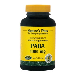PABA (para-aminobenzoic acid) - (ΠΑΡΑ-ΑΜΙΝΟΒΕΝΖΟΪΚΟ ΟΞΥ) NATURE'S PLUS 1000mg 60tabs ΒΙΤΑΜΙΝΗ Β