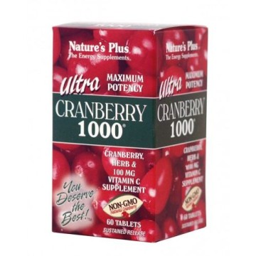 ULTRA CRANBERRY (ΣΥΝΔΥΑΣΜΟΣ ΚΡΑΝΜΠΕΡΙ ΜΕ ΒΙΤΑΜΙΝΗ C ΚΑΙ ΒΟΤΑΝΑ) NATURE'S PLUS 1000mg 60tabs ΟΥΡΟΛΟΙΜΩΞΕΙΣ