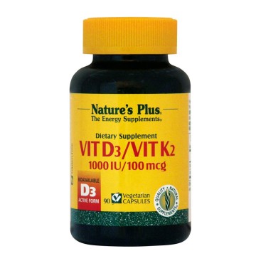 VITAMIN D-3 / K-2 1000IU/100mcg NATURE'S PLUS 90vcaps ΒΙΤΑΜΙΝΗ Α & D