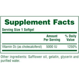 VITAMIN D-3 5000IU (ΒΙΤΑΜΙΝΗ D-3) NATURE'S PLUS 60sgels ΒΙΤΑΜΙΝΗ Α & D