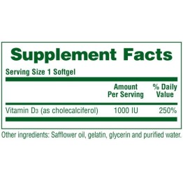 VITAMIN D-3 1000IU (ΕΝΕΡΓΗ ΜΟΡΦΗ ΒΙΤΑΜΙΝΗΣ D) NATURE'S PLUS 180sgels ΒΙΤΑΜΙΝΗ Α & D