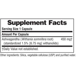 ASHWAGANDHA (ΤΙΤΛΟΔΟΤΗΜΕΝΟ ΕΚΧΥΛΙΣΜΑ ASHWAGANDHA) NATURE'S PLUS 450mg 60vcaps ΑΓΧΟΣ