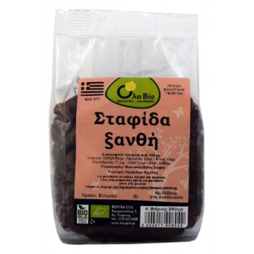 ΣΤΑΦΙΔΑ ΚΟΡΙΝΘΙΑΚΗ ΞΑΝΘΗ ΒΙΟ (OLA-BIO) 250gr ΑΠΟΞΗΡΑΜΕΝΑ ΦΡΟΥΤΑ