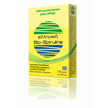 ΕΛΛΗΝΙΚΗ BIO-SPIRULINA ΝΙΓΡΙΤΑΣ ΣΕΡΡΩΝ 400mg 120tabs ΑΝΑΙΜΙΑ