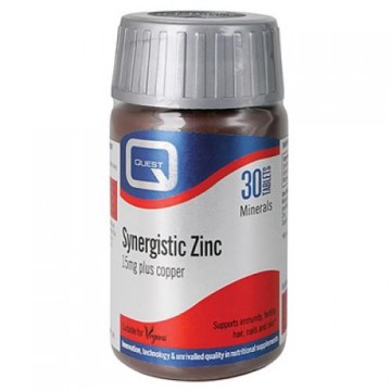 QUEST SYNERGISTIC ZINC 15mg with Copper (ΨΕΥΔΑΡΓΥΡΟΣ & ΧΑΛΚΟΣ) 90tabs
