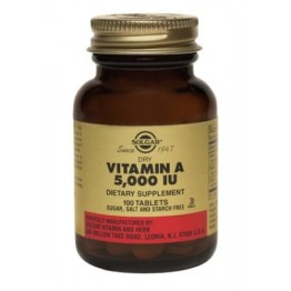 VITAMIN A (ΒΙΤΑΜΙΝΗ Α) SOLGAR 5000IU DRY tabs 100s ΒΙΤΑΜΙΝΗ Α & D