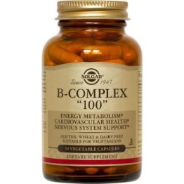 VITAMIN B-100 COMPLEX (ΒΙΤΑΜΙΝΕΣ ΤΟΥ ΣΥΜΠΛΕΓΜΑΤΟΣ Β) SOLGAR veg.caps 100s ΒΙΤΑΜΙΝΗ Β