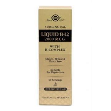 VITAMIN B-12 (ΒΙΤΑΜΙΝΗ Β-12 ΜΕ ΒΙΤΑΜΙΝΕΣ ΤΟΥ ΣΥΜΠΛΕΓΜΑΤΟΣ Β ΣΕ ΥΓΡΗ ΜΟΡΦΗ ΓΙΑ ΥΠΟΓΛΩΣΣΙΑ ΛΗΨΗ) SOLGAR 2000μg with B-COMPLEX LIQUID 59ml ΒΙΤΑΜΙΝΗ Β