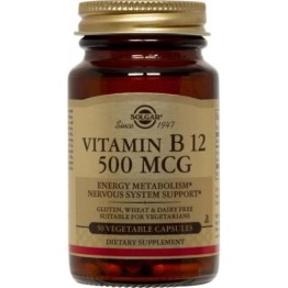 VITAMIN B-12 (ΚΟΒΑΛΑΜΙΝΗ) SOLGAR 500μg veg.caps 50s ΒΙΤΑΜΙΝΗ Β