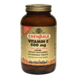VITAMIN C 500mg (ΜΑΣΩΜΕΝΗ ΒΙΤΑΜΙΝΗ C) SOLGAR chewable tabs 90s (πορτοκάλι, βατόμουρο) ΒΙΤΑΜΙΝΗ C
