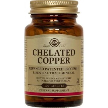 CHELATED COPPER (ΧΗΛΙΚΟΣ ΧΑΛΚΟΣ) SOLGAR 2,5mg tabs 100s ΑΝΑΙΜΙΑ