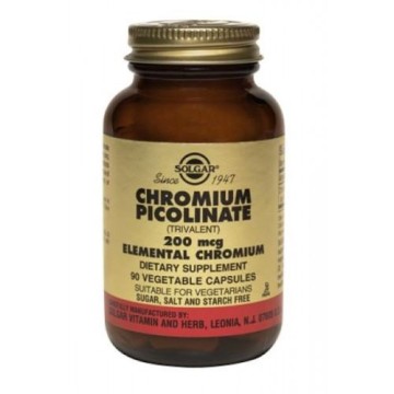 CHROMIUM PICOLINATE (ΠΙΚΟΛΙΝΙΚΟ ΧΡΩΜΙΟ) SOLGAR 200μg veg.caps 90s ΡΥΘΜΙΣΗ ΣΑΚΧΑΡΟΥ