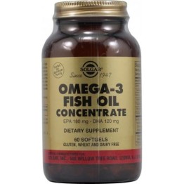 FISH OIL CONCENTRATE (ΣΥΜΠΥΚΝΩΜΕΝΟ ΙΧΘΥΕΛΑΙΟ) SOLGAR 1000mg softgels 60s ΩΜΕΓΑ-3