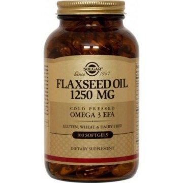 FLAXSEED OIL (cold pressed) - (ΛΙΝΕΛΑΙΟ ΣΕ ΚΑΨΟΥΛΕΣ) SOLGAR 1250mg softgels 100s ΕΝΤΕΡΙΚΗ ΛΕΙΤΟΥΡΓΙΑ