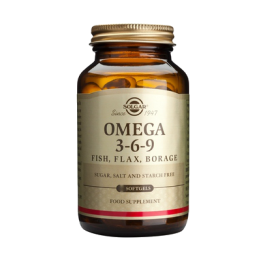 OMEGA 3-6-9 (ΣΥΝΔΥΑΣΜΟΣ ΙΧΘΥΕΛΑΙΟΥ, ΛΙΝΕΛΑΙΟΥ & ΛΑΔΙ ΜΠΟΡΑΓΚΟΥ) SOLGAR softgels 120s ΜΕΙΓΜΑΤΑ Ω3/Ω6/Ω9