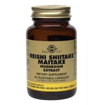 REISHI SHIITAKE MAITAKE (ΣΥΝΔΥΑΣΜΟΣ ΑΠΟ ΤΑ ΑΠΟΣΤΑΓΜΑΤΑ 3 ΜΑΝΙΤΑΡΙΩΝ) SOLGAR veg.caps 50s ΒΕΛΤΙΩΣΗ ΑΜΥΝΑΣ