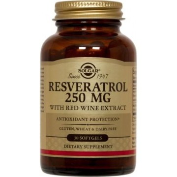 RESVERATROL (ΡΕΣΒΕΡΑΤΡΟΛΗ) SOLGAR 250mg softgels 30s ΚΑΡΔΙΑΚΗ ΛΕΙΤΟΥΡΓΙΑ